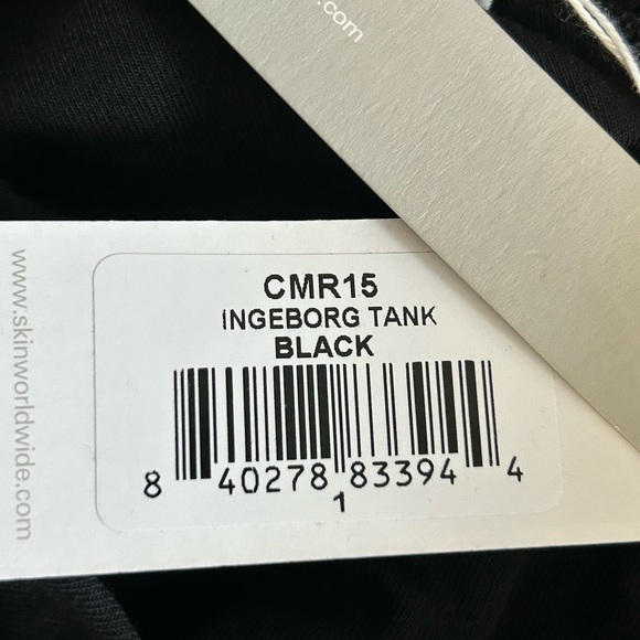 Skin Worldwide Ingeborg Black Ribbed Tank One Shoulder NWT Size 1/Small - Picture 6 of 7